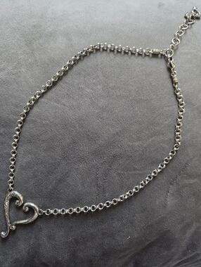RARE Vintage Brighton Sterling Silver Art Heart Necklace - Tested